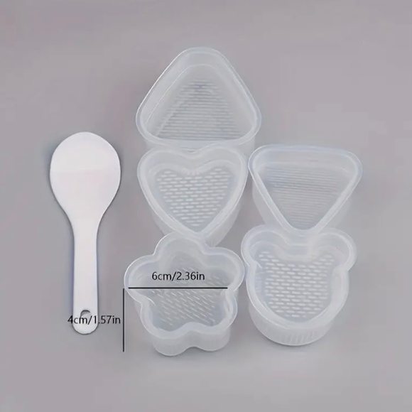 Sushi/Rice Roll Mold Transparent 5 Piece Set + Rice Spoon New - Picture 5 of 5